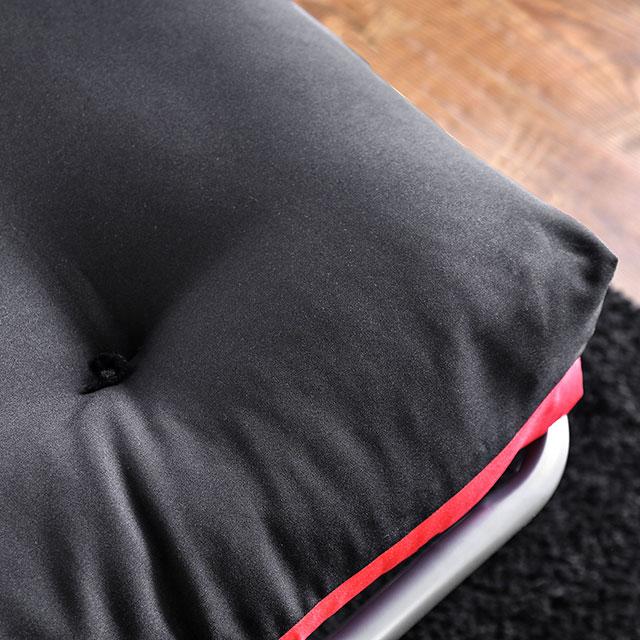 Aksel Black/Red Futon Mattress, Black, Red & Gray