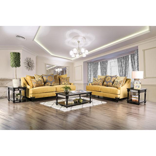 Viscontti Gold/Gray Sofa, Gold - Rebatta Home Store
