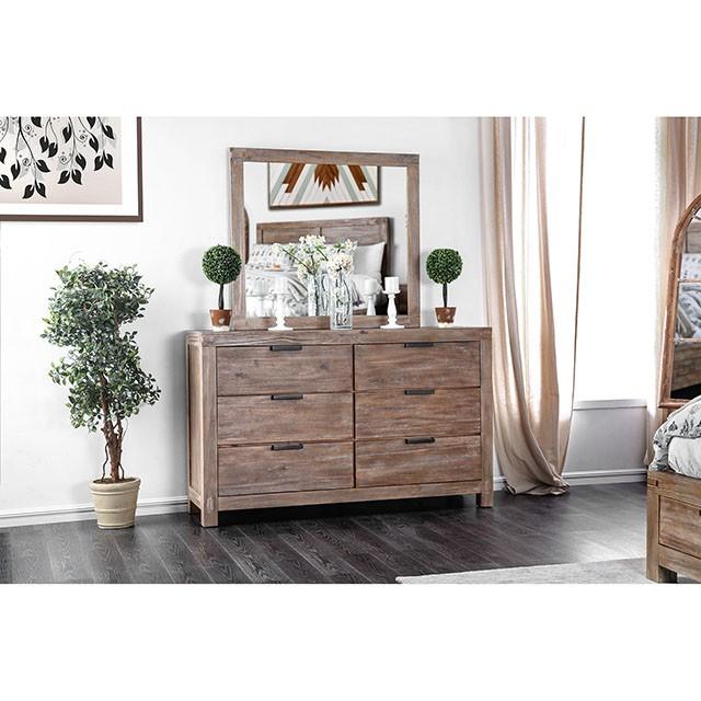 Wynton Weathered Light Oak Mirror - Rebatta Home Store