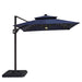 Xico 8 Ft Square Umbrella w/ Double Top w/ LED Light + 37" Large Base - Rebatta Home Store