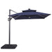 Xico 8 Ft Square Umbrella w/ Double Top w/ LED Light + 37" Large Base - Rebatta Home Store