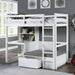 CALLISTUS Twin Workstation Loft Bed, White & Gray - Rebatta Home Store