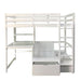 CALLISTUS Twin Workstation Loft Bed, White & Gray - Rebatta Home Store