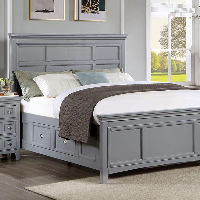 CASTLILE Queen Bed, Gray - Rebatta Home Store