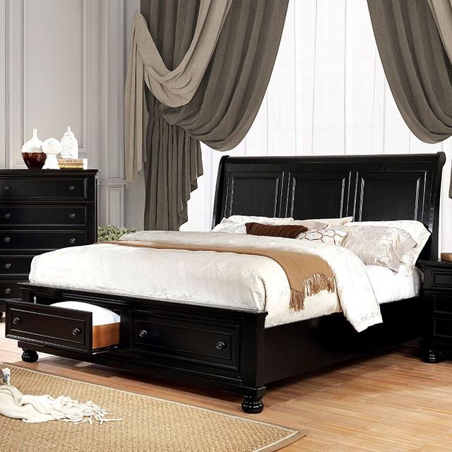 Castor Bed Black, Chrome, & White