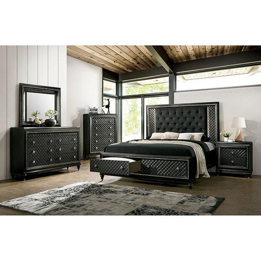 Demetria Metallic Gray Night Stand - Rebatta Home Store