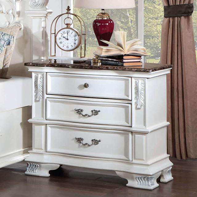 ESPARANZA Night Stand, Pearl White - Rebatta Home Store