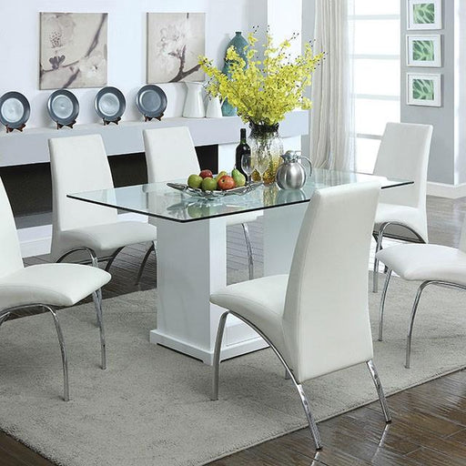 Eva White/Clear Dining Table - Rebatta Home Store