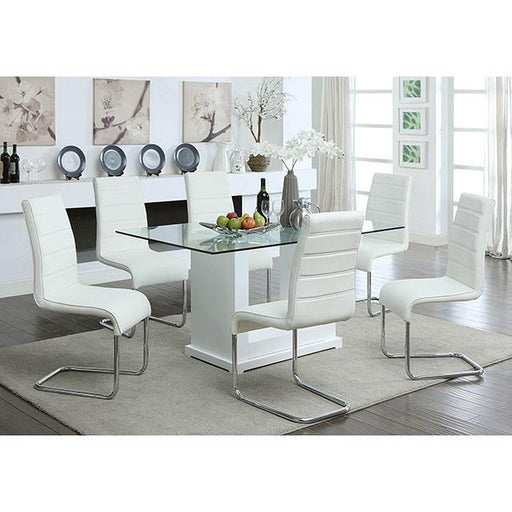 Eva White/Clear Dining Table - Rebatta Home Store
