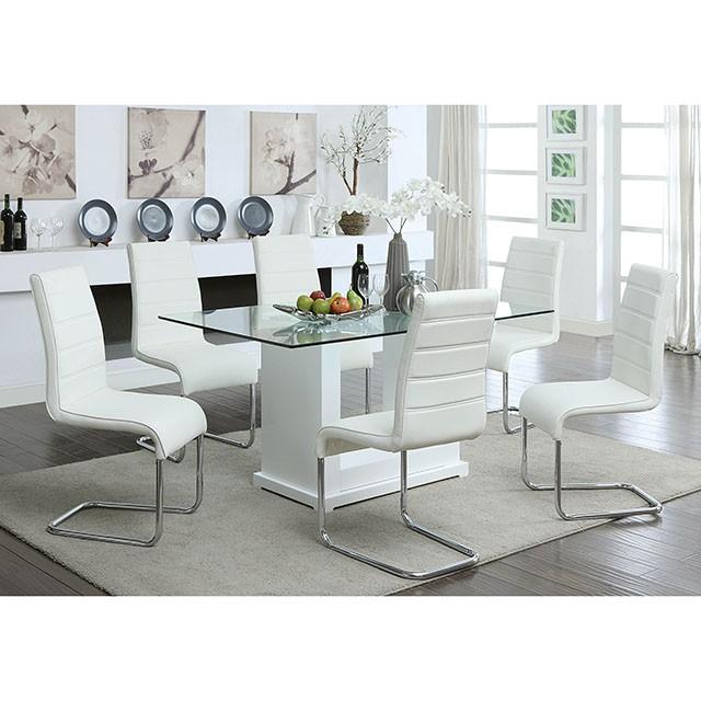 Eva White/Clear Dining Table - Rebatta Home Store