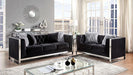 EVADNE Loveseat w/ Pillows, Black - Rebatta Home Store