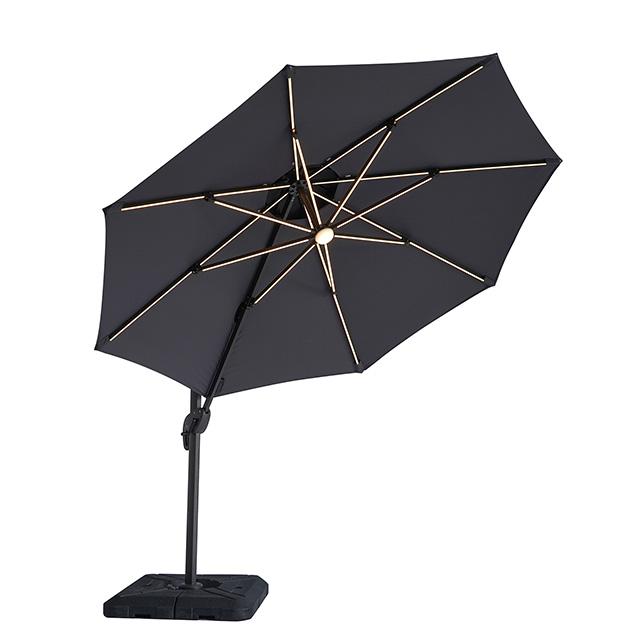 Nuti 10 Ft Round Umbrella w/ LED Light + 37" Large Base - Rebatta Home Store