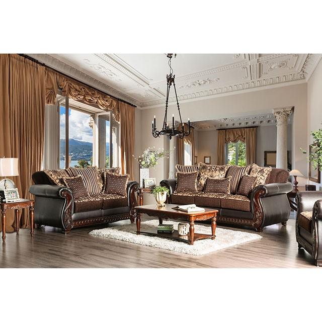 Franklin Dark Brown/Tan Sofa, Dark Brown - Rebatta Home Store