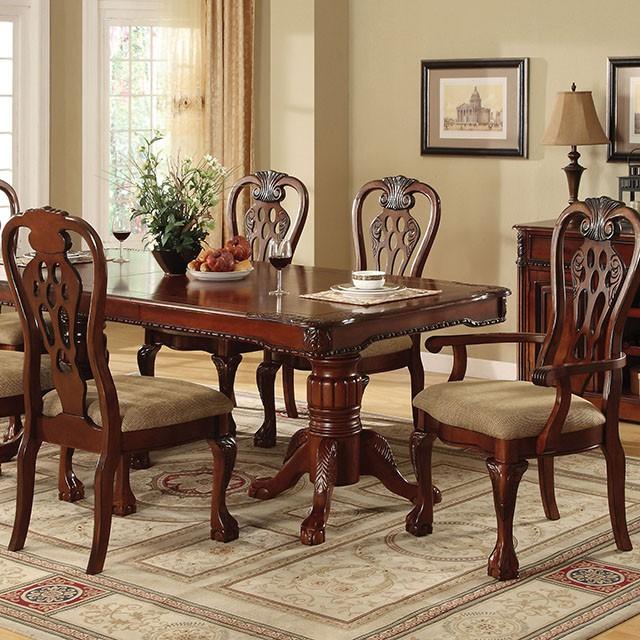 GEORGETOWN Antique Cherry Dining Table w/ Double Pedestals - Rebatta Home Store