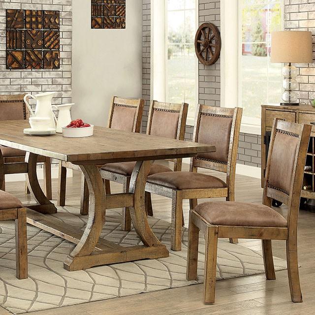 GIANNA Rustic Pine 96" Dining Table - Rebatta Home Store