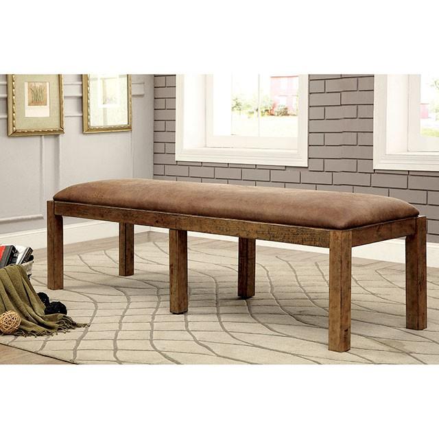 GIANNA Rustic Pine Fabric Bench - Rebatta Home Store