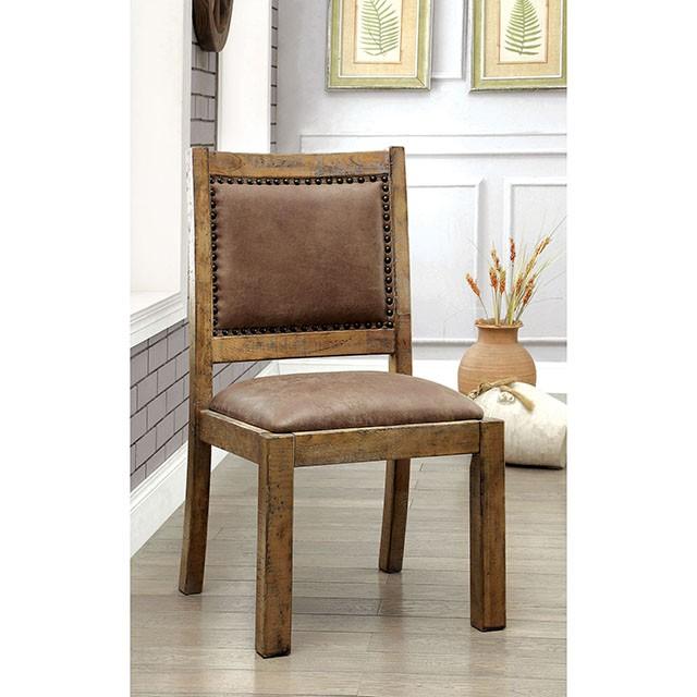 GIANNA Rustic Pine/Brown Side Chair (2/CTN) - Rebatta Home Store