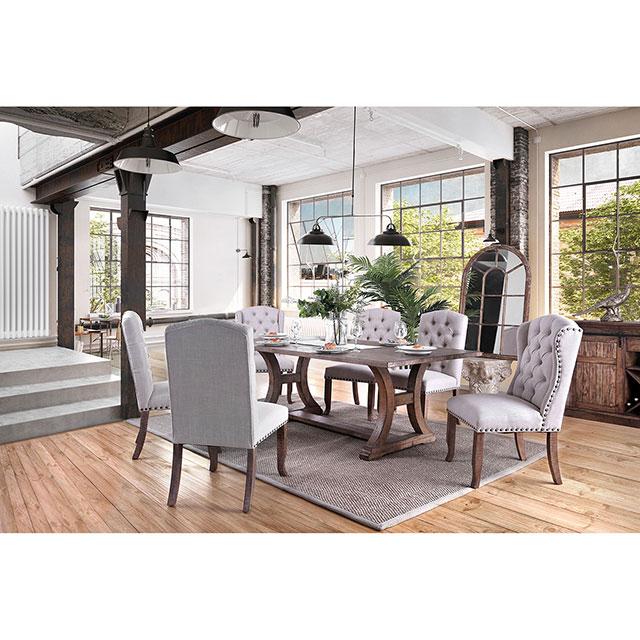 Gianna Rustic Pine/Ivory Wingback Chair (2/CTN) - Rebatta Home Store