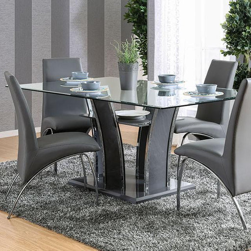 Glenview I Gray/Chrome Dining Table - Rebatta Home Store