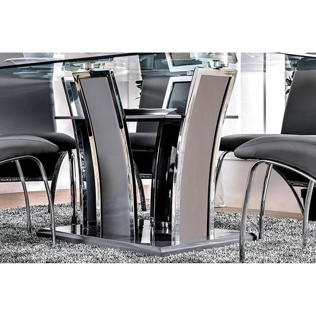 Glenview I Gray/Chrome Dining Table - Rebatta Home Store