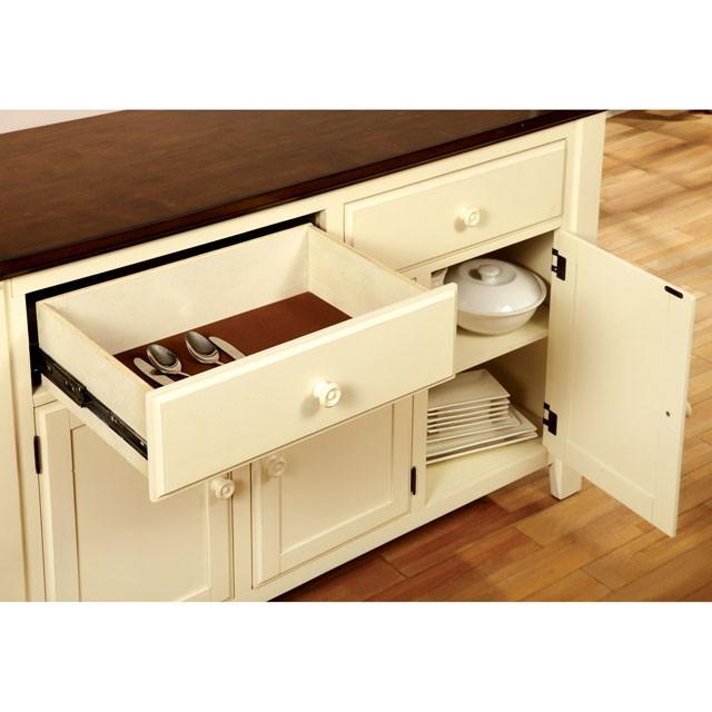 HARRISBURG Vintage White/Dark Oak Server - Rebatta Home Store