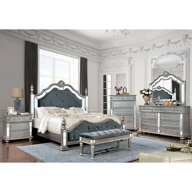 Azha Silver/Gray Bench - Rebatta Home Store