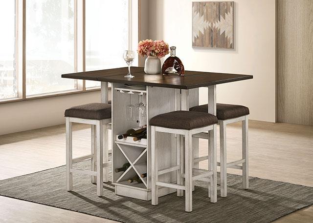 BINGHAM Counter Ht. Table w/ 2 x 15" Leaves - Rebatta Home Store