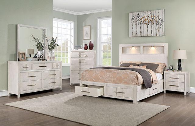 Berenice Espresso Night Stand White, Gray, & Espresso