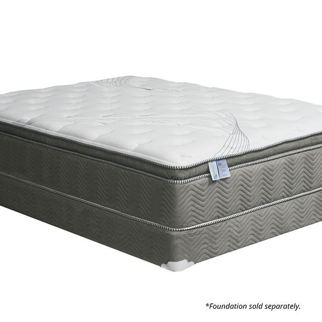 STORMIN White/Gray 13" Euro Pillow Top Mattress, Full - Rebatta Home Store