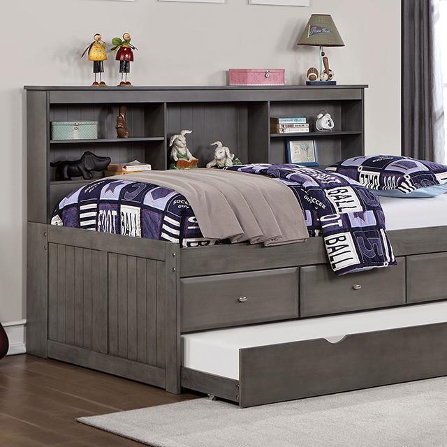 TIBALT Twin DayBed w/ Trundle, Dark Gray - Rebatta Home Store