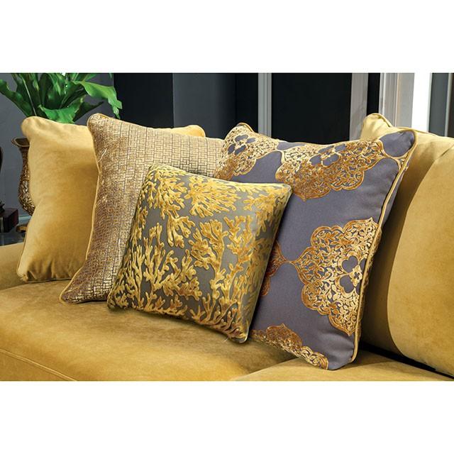 Viscontti Gold/Gray Love Seat, Gold - Rebatta Home Store