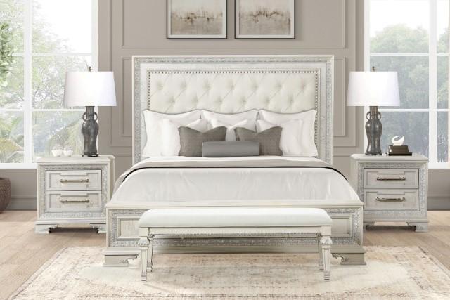 Stella Mia 4 Pc 5 Pc Queen Bedroom Set White - Rebatta Home Store