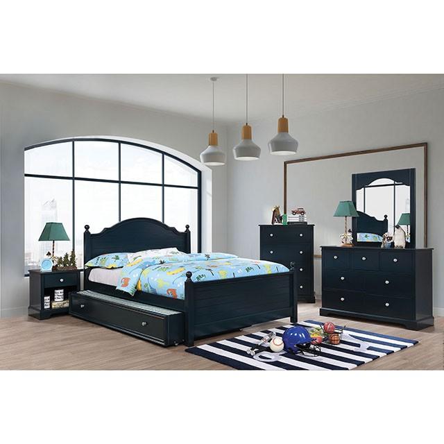 Diane Bed Blue & Gray