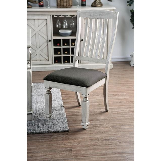 Georgia Antique White/Gray Side Chair (2/CTN)