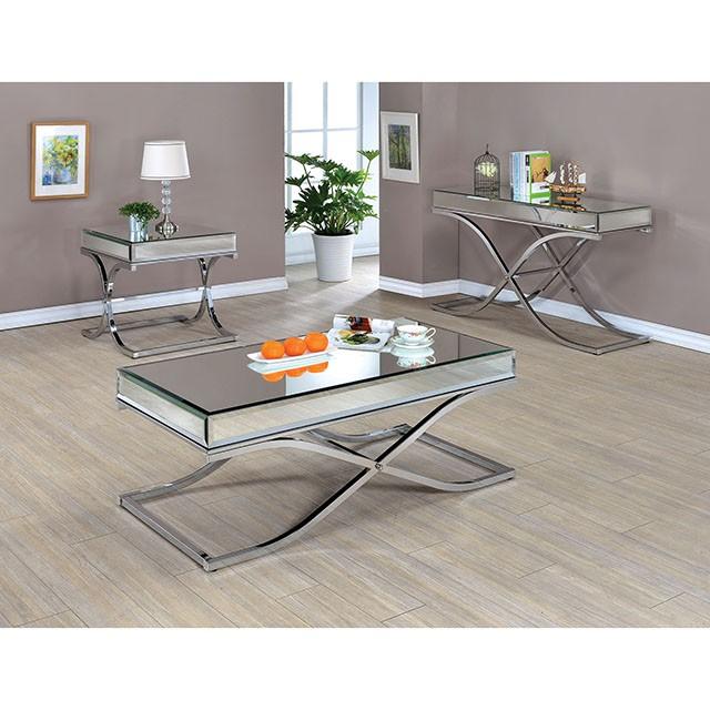 SUNDANCE Chrome End Table, Chrome - Rebatta Home Store