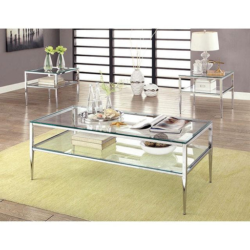 TANIKA Chrome End Table, Chrome - Rebatta Home Store
