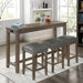 CAERLEON 4 Pc. Counter Ht. Table Set, Wire-brushed Gray - Rebatta Home Store