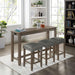 CAERLEON 4 Pc. Counter Ht. Table Set, Wire-brushed Gray - Rebatta Home Store