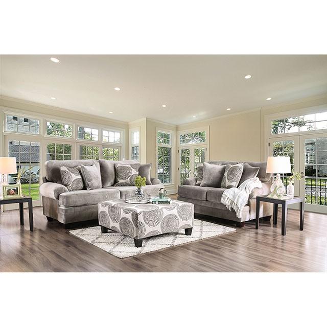 Bonaventura Gray/Pattern Ottoman - Rebatta Home Store
