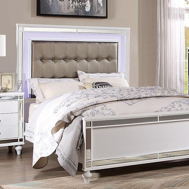 BRACHIUM E.King Bed, White - Rebatta Home Store