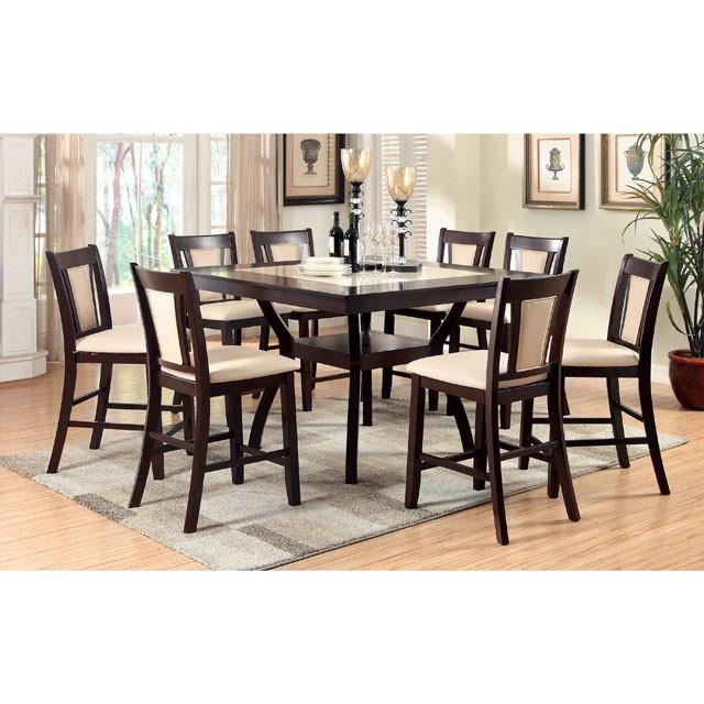 BRENT II Dark Cherry/Ivory Counter Ht. Table w/ Insert - Rebatta Home Store