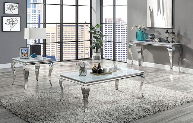 WETZIKON End Table, White - Rebatta Home Store
