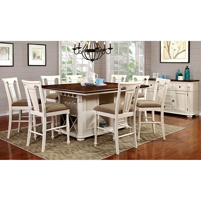 SABRINA Off White/Cherry Ctr.Ht. Chair, Cherry & White (2/CTN) - Rebatta Home Store