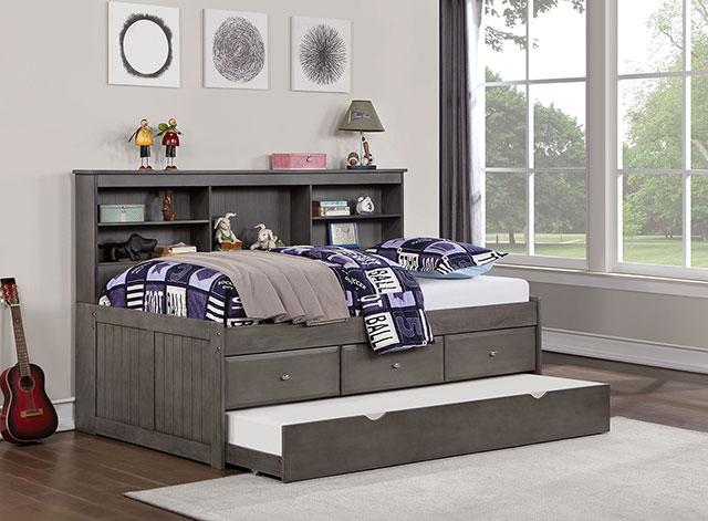 TIBALT Twin DayBed w/ Trundle, Dark Gray - Rebatta Home Store