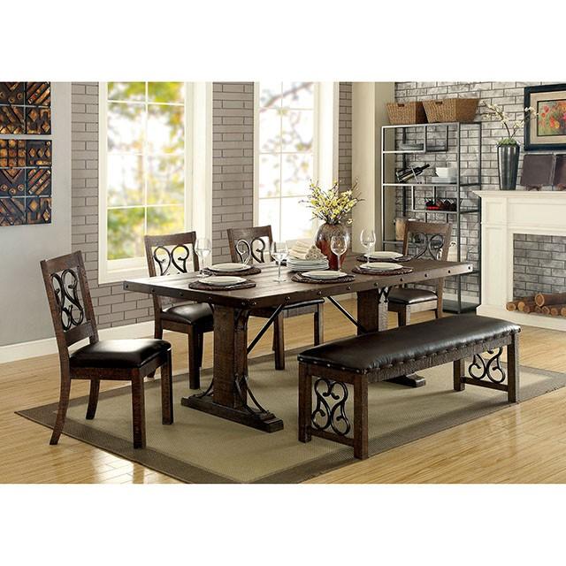 PAULINA Rustic Walnut/Espresso Bench - Rebatta Home Store