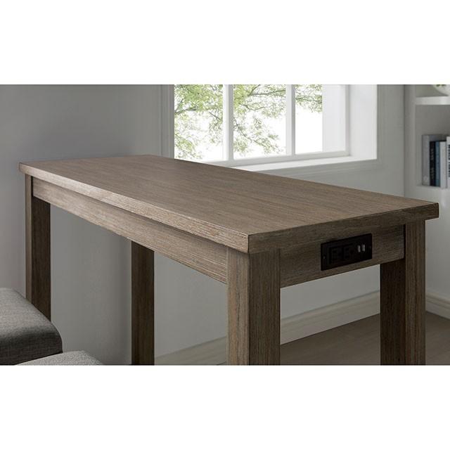 CAERLEON 3 Pc. Counter Ht. Table Set, Wire-brushed Gray - Rebatta Home Store