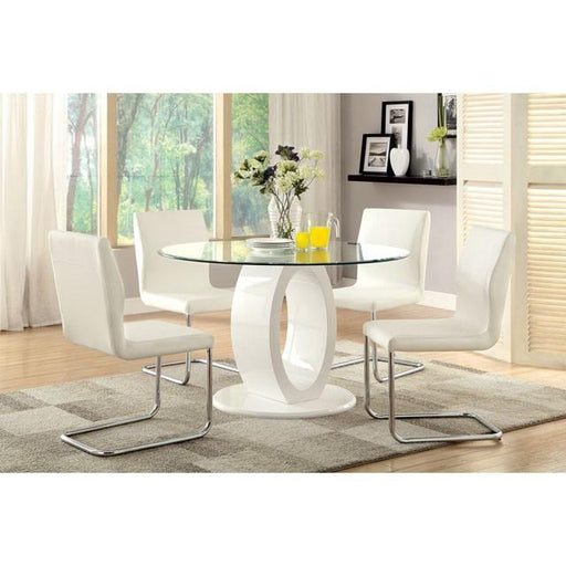 LODIA I White Round Table - Rebatta Home Store