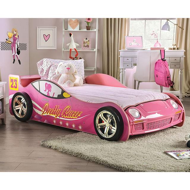 PRETTY GIRL CAR BED Twin Bed, Pink