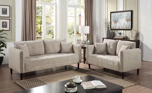 LYNDA Sofa w/ Pillows, Light Gray - Rebatta Home Store