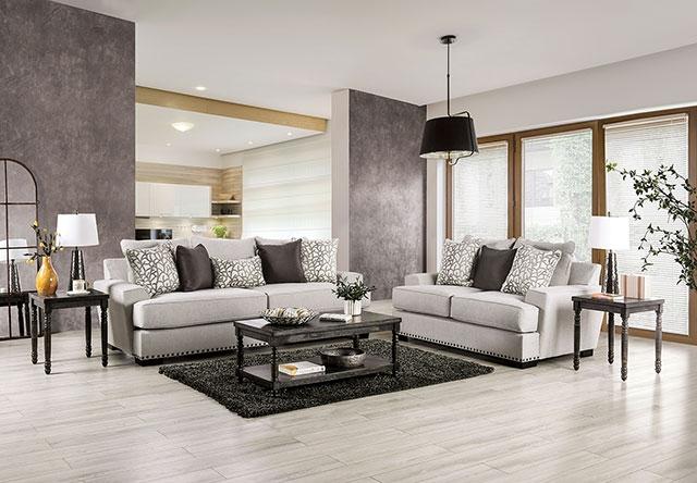 PICOTEE Sofa, Light Gray/Black - Rebatta Home Store